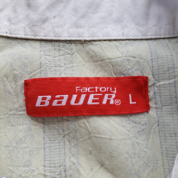 Bauer Factory Embroidered Button Front Mens Top Sz Large Paisley Stripe Western - Picture 10 of 10